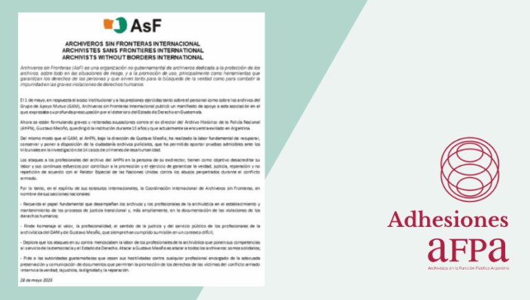 Solidaridad con el Grupo de Apoyo Mutuo (GAM) de Guatemala