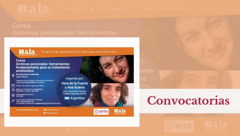 Curso «Archivos personales: herramientas fundamentales para su tratamiento archivístico»