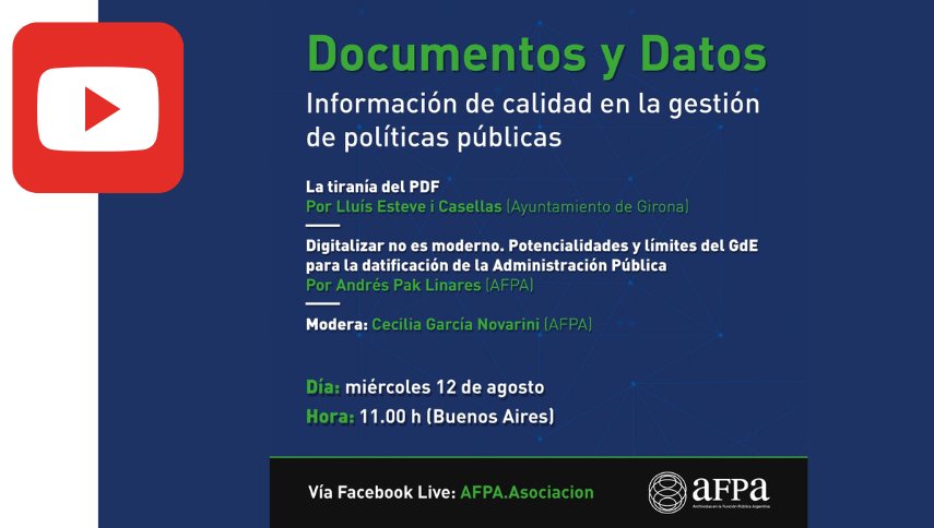 Conversatorio «Documentos y Datos. Información de calidad en la gestión de políticas públicas»