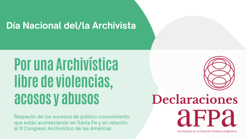 Día Nacional del/la Archivista: Por una Archivística libre de violencias, acosos y abusos