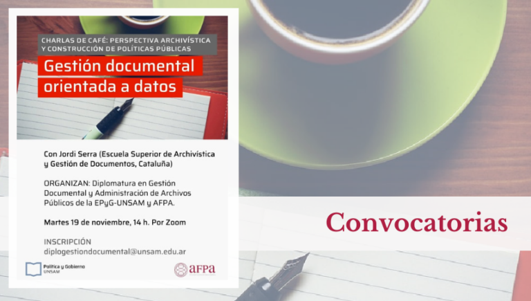 Invitación a un nuevo encuentro de las «Charlas de café: perspectiva Archivística y construcción de políticas públicas»