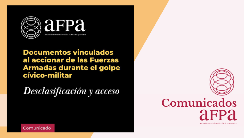 Comunicado acerca de los documentos vinculados al accionar de las Fuerzas Armadas durante el golpe cívico-militar